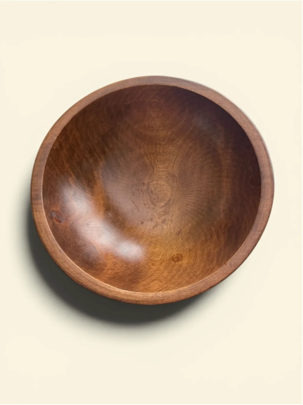 Vintage Hand Turned Wooden Pedestal Bowl 8.5” Primitive Farmhouse Rustic Dough B